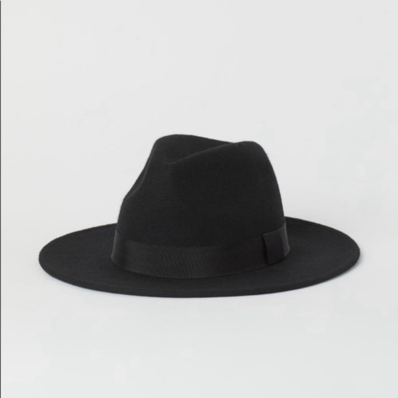 H & M fedora Felted Wool Hat black small bohemian‎ classic festive - Picture 3 of 12